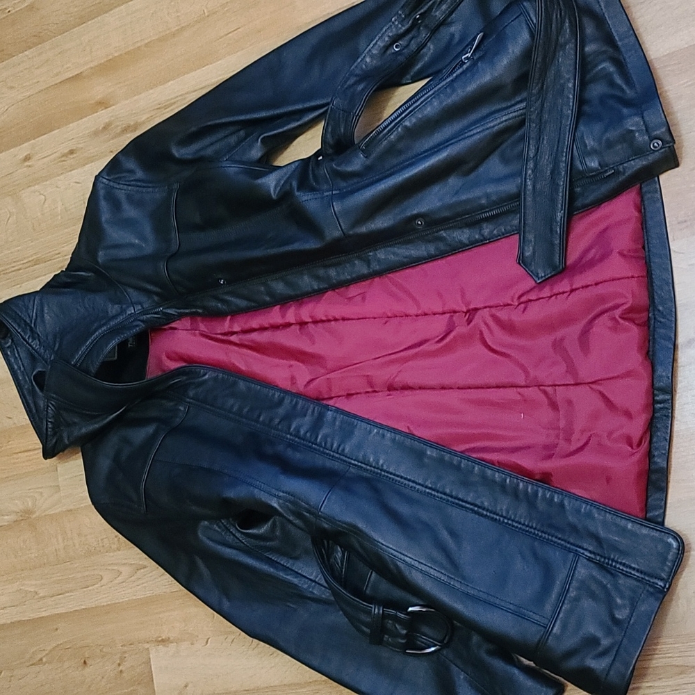 Leather Jacket with belt with Thinsulate Ling size M Excell condition - Picture 8 of 10